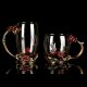 Lovely red rose pattern glass-lined cup drip spoon handle high temperature mug gift decor: high style