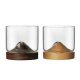 120ML small cup glass cup glass mountain wood base