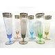 Variety of color glassware champagne glasses