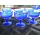 Cobalt Blue Molded Ice Cream Glass Bowl Dessert Cup