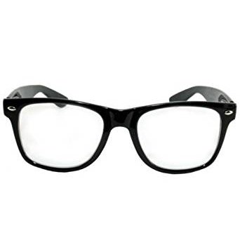 Horned Rim  Classic Nerd Glasses Clear Lens