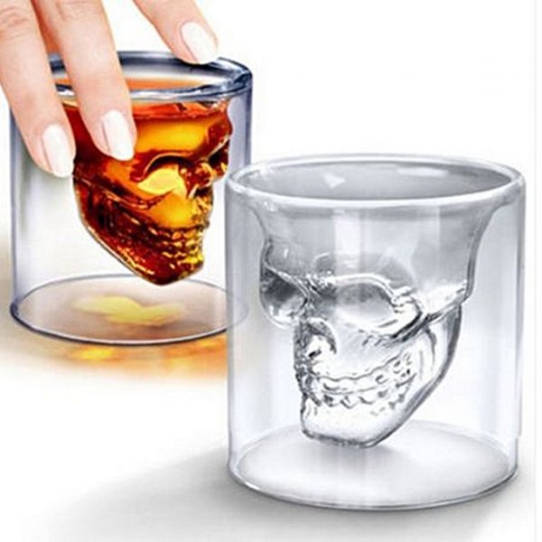 Magic cool clear head shot glass cup Halloween party gift ideas