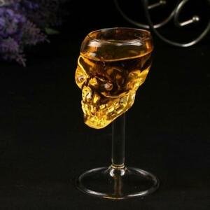 Skeleton Stan glass of wine drinking shot glass head shape