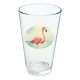 Flamingo on the beach starfish retro novelty 16 ounce pint glass