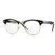 Fake Nerd Glasses Semi-Rimless  Clear Lens Frame Horn Rimmed