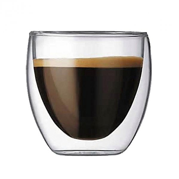 Double-walled insulated coffee cup glass office tea cup