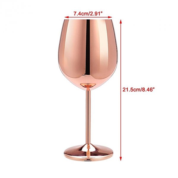 Shatterproof glass goblet stainless steel - copper