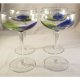 Color splash blue and green sorbet / champagne glass