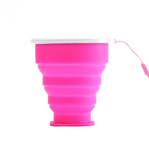 The portable foldable silicone drinking cup travel telescopic folding camping