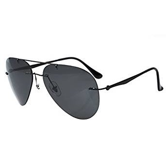 Rimless Titanium Frame Polarized Sunglasses