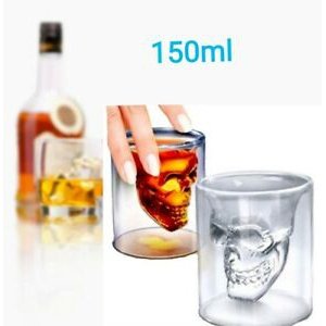 Creative 3D Whiskey Glass Whiskey Glass Skeleton Shape 5.1Oz Transparent