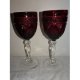 Cranberry etched glass goblet goblet drink