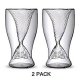 2 pack creative personality of red wine mermaid handmade glass high temperature glass ice cream cup double