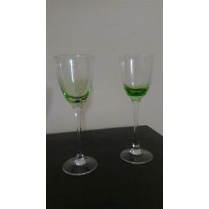 Wine glass green stem water cup