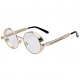 Steampunk Retro Gothic Vintage Hippie Colored Metal Round Circle Frame Sunglasses Colored Lens