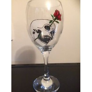 Gothic skull and rose transparent dry hand drawn blackjack