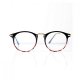 Geeks fashion fashion round frame clear lens glasses case - black / red