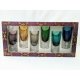 Multicolored glass drinking glass wine